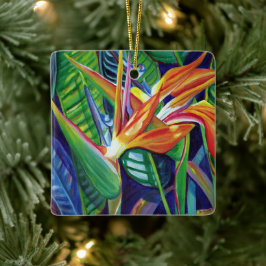 Mele Kalikimaka Hawaii Bird of Paradise jul Julgransprydnad Keramik