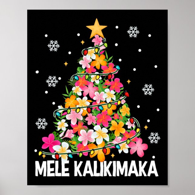 Mele Kalikimaka Hawaii Hawaiian Christmas Xmas Gir Poster (Framsidan)