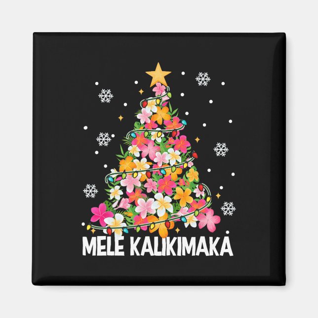 Mele Kalikimaka Hawaii Hawaiian Julafton Gir Magnet (Framsidan)