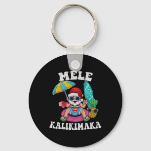 Mele Kalikimaka Hawaii jul Surfing Santa Bea Nyckelring