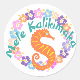 Mele Kalikimaka Hawaii-julkransar Runt Klistermärke