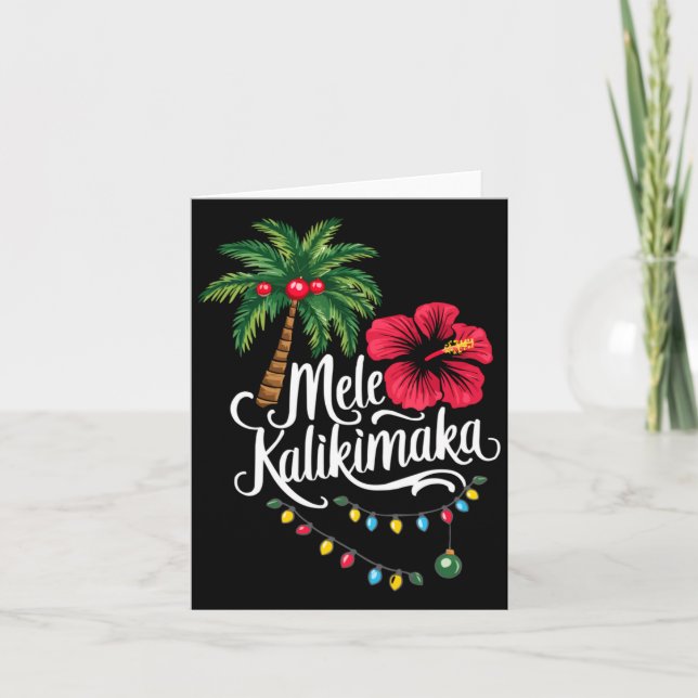Mele Kalikimaka Hawaii Santa Hawaiian Merry Christ Kort (Framsida)