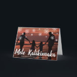 Mele Kalikimaka Hawaiian Beach Photo jul Helgkort<br><div class="desc">Skicka ut helgdag cheer med det här söta julkortet med handskrivet Hawaiian hälsning "Mele Kalikimaka" och snöflingor som dras i krita över ditt favoritsemesterfoto för familjen. Lägg till ditt personliga meddelande i insidan eller ta bort texten om du vill lämna skriva till meddelandet.</div>