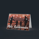 Mele Kalikimaka Hawaiian Beach Photo jul Helgkort<br><div class="desc">Skicka ut helgdag cheer med det här söta julkortet med handskrivet Hawaiian hälsning "Mele Kalikimaka" och snöflingor som dras i krita över ditt favoritsemesterfoto för familjen. Lägg till ditt personliga meddelande i insidan eller ta bort texten om du vill lämna skriva till meddelandet.</div>