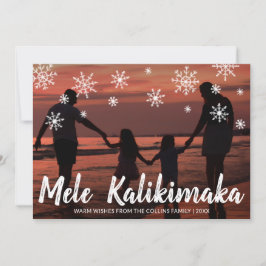 Mele Kalikimaka Hawaiian Beach Photo jul Julkort