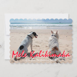 Mele Kalikimaka Hawaiian Brushed Script Photo Julkort