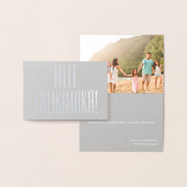 MELE KALIKIMAKA HAWAIIAN CHRISTMAS CARD FOIL FOLIERAT KORT