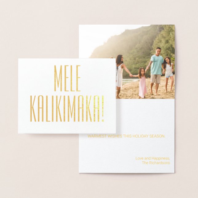 MELE KALIKIMAKA HAWAIIAN CHRISTMAS CARD FOIL FOLIERAT KORT (Display)