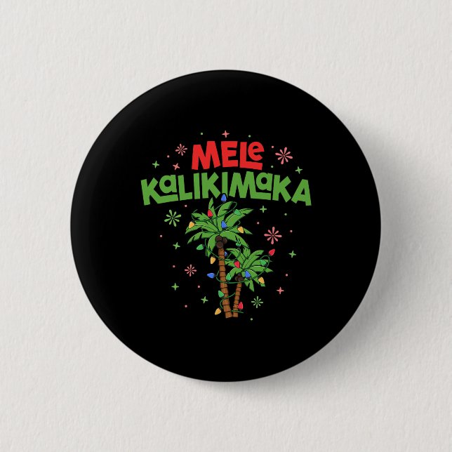 Mele Kalikimaka Hawaiian Christmas Palm Tree Light Knapp (Framsida)