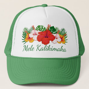 Mele Kalikimaka Hawaiian Flowers Löv Helgdag Keps