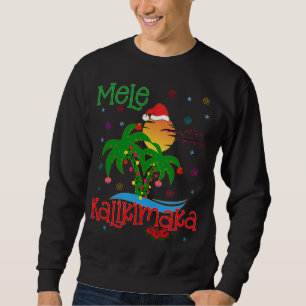 Mele Kalikimaka Hawaiian God jul Aloha Lång Ärmad Tröja