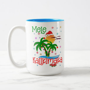 Mele Kalikimaka Hawaiian God jul Aloha Två-Tonad Mugg
