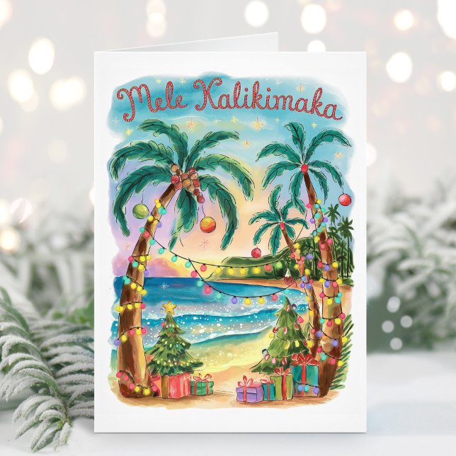 Mele Kalikimaka Hawaiian God jul Card Helgkort (Skapare uppladdad)