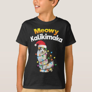 Mele Kalikimaka Hawaiian God jul Cat Light T Shirt
