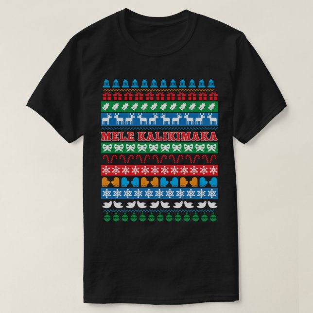 MELE KALIKIMAKA, HAWAIIAN GOD JUL, HAWAII T SHIRT (Design framsida)