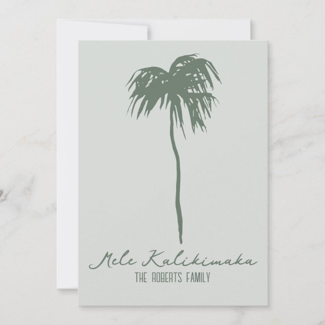 Mele Kalikimaka Hawaiian Handflatan Card (Framsida)