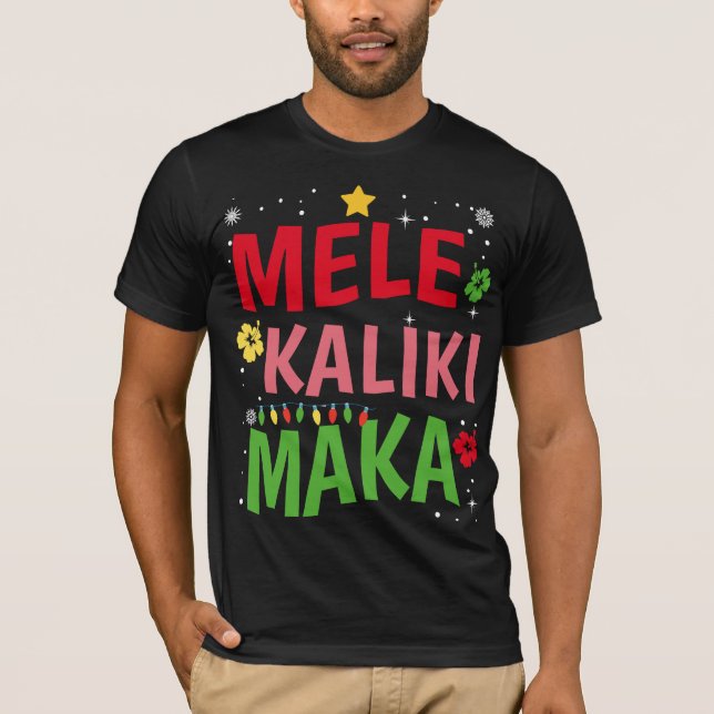 Mele Kalikimaka Hawaiian Hawaii jul Quote T Shirt (Framsida)