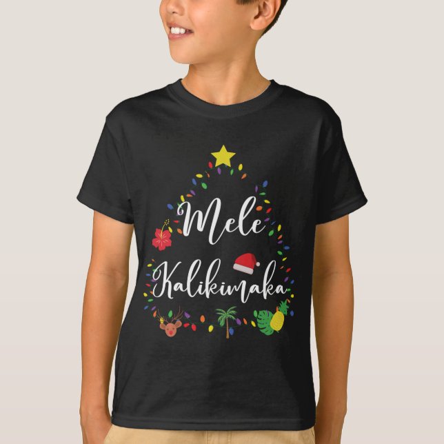 Mele Kalikimaka Hawaiian Hawaii jul T Shirt (Framsida)