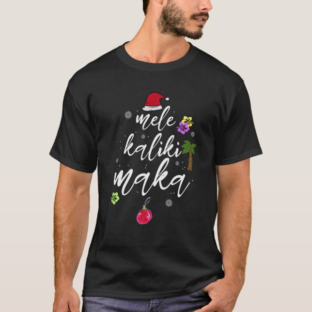 Mele Kalikimaka Hawaiian Hawaii Julafton Pajama Ha T Shirt (Framsida)