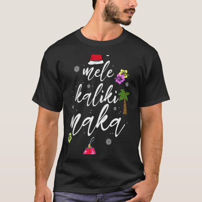 Mele Kalikimaka Hawaiian Hawaii Xmas Pajama Palm T T Shirt (Framsida)