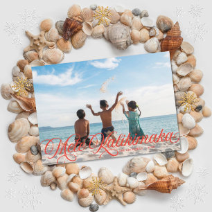 Mele Kalikimaka Hawaiian Helgdag Photo Card Julkort