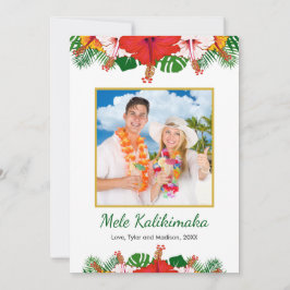 Mele Kalikimaka Hawaiian Hibiscus julfoto Julkort