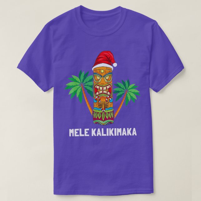 Mele Kalikimaka Hawaiian iki Santa Hat Hawaii Chri T Shirt (Design framsida)