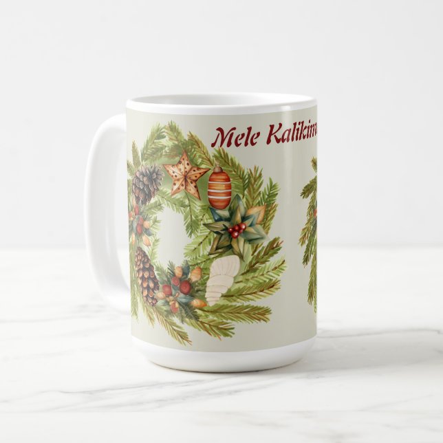 Mele Kalikimaka Hawaiian Island jul Kaffemugg (Framsida vänster)