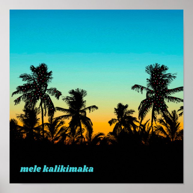 Mele Kalikimaka Hawaiian jul Artistic Hawaii Poster (Framsidan)
