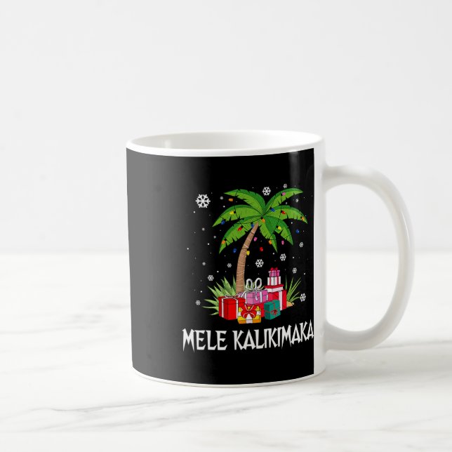 Mele Kalikimaka Hawaiian jul Handflatan Träd Famil Kaffemugg (Höger)