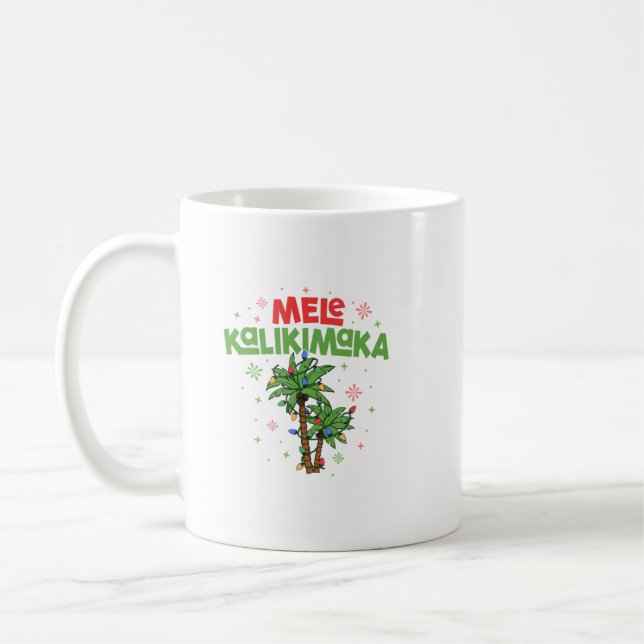 Mele Kalikimaka Hawaiian jul Handflatan Träd Light Kaffemugg (Vänster)