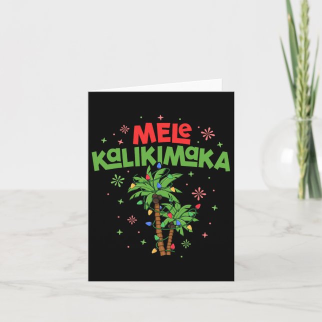 Mele Kalikimaka Hawaiian jul Handflatan Träd Light Kort (Framsida)
