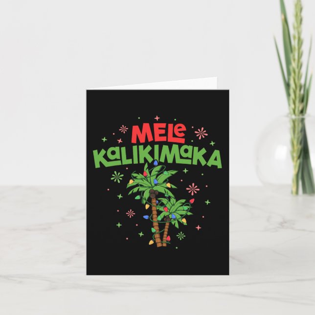 Mele Kalikimaka Hawaiian jul Handflatan Träd Light Kort (Framsida)