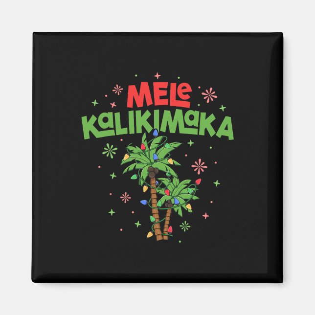 Mele Kalikimaka Hawaiian jul Handflatan Träd Light Magnet (Framsidan)