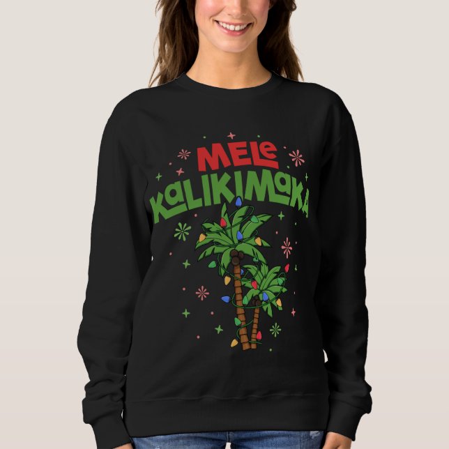 Mele Kalikimaka Hawaiian jul Handflatan Träd Light T Shirt (Framsida)