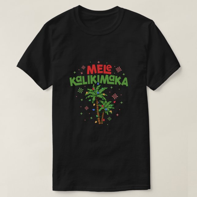 Mele Kalikimaka Hawaiian jul Handflatan Träd Light T Shirt (Design framsida)