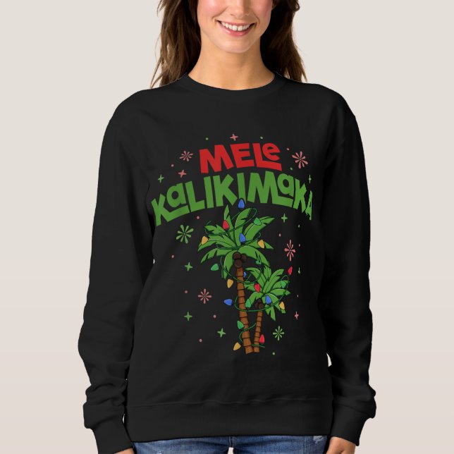 Mele Kalikimaka Hawaiian jul Handflatan Träd Light T Shirt (Framsida)