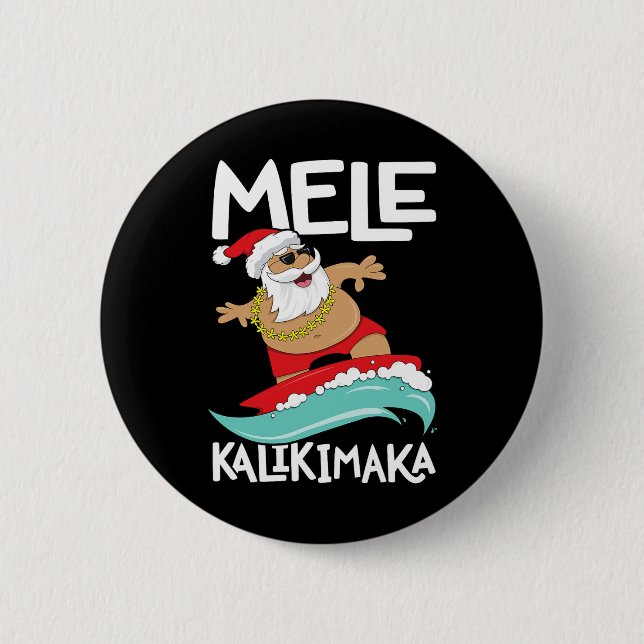 Mele Kalikimaka Hawaiian jul Hawaii Surfing Knapp (Framsida)
