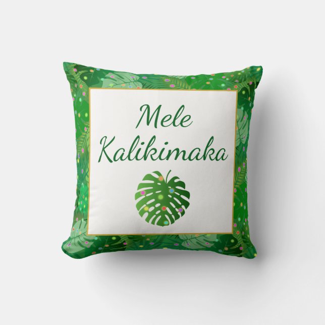 Mele Kalikimaka Hawaiian jul Ljus Helgdag Kudde (Framsida)