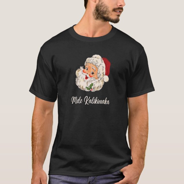 Mele Kalikimaka Hawaiian jul Ljus Julafton San T Shirt (Framsida)