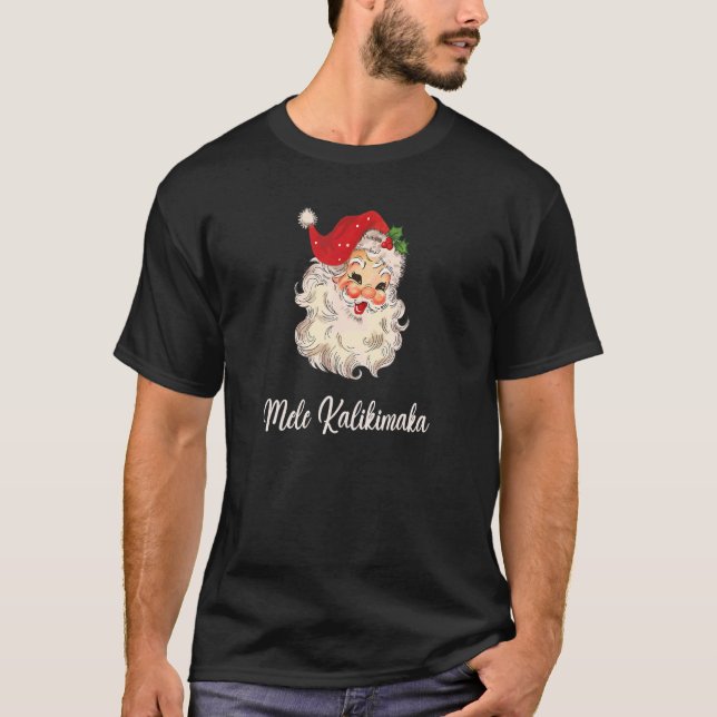 Mele Kalikimaka Hawaiian jul Ljus Julafton San T Shirt (Framsida)