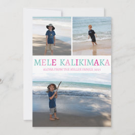 Mele Kalikimaka Hawaiian jul Photo Collage Julkort