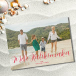 Mele Kalikimaka Hawaiian jul Photo Julkort<br><div class="desc">Modern Mele Kalikimaka Hawaiian julfotoport med helgdag med namn. Byt ut fotot mot ditt eget och byt namn.</div>
