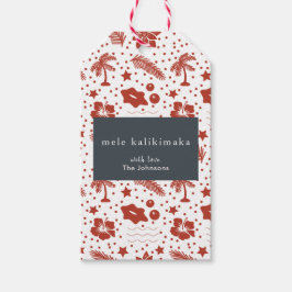 Mele Kalikimaka Hawaiian jul Red Gift Märkre Presentetikett
