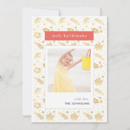 Mele Kalikimaka Hawaiian jul Red Photo Card Julkort