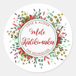 Mele Kalikimaka Hawaiian jul Runt Klistermärke