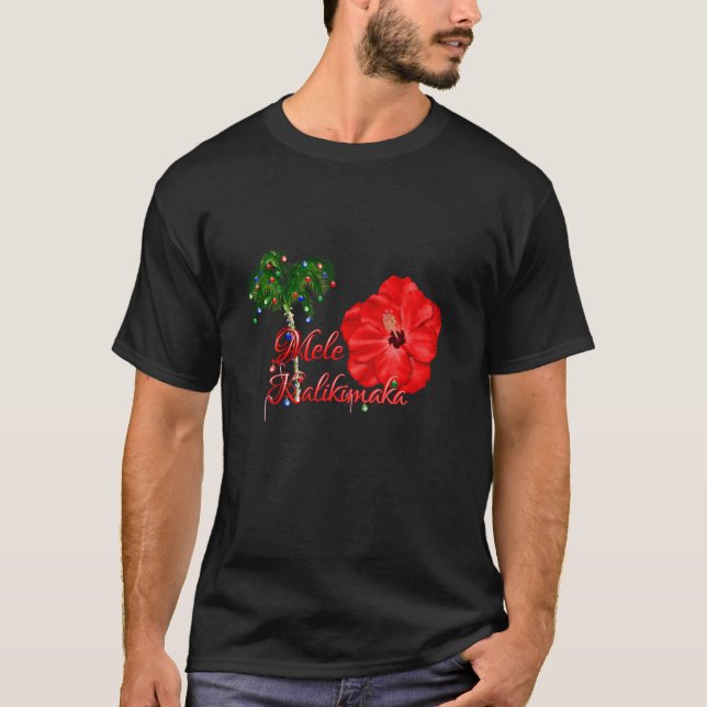Mele Kalikimaka Hawaiian jul T Shirt (Framsida)