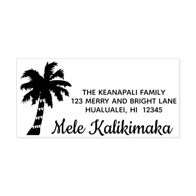 Mele Kalikimaka Hawaiian Julafton Adress Frimärke  Självfärgande Stämpel (Design)