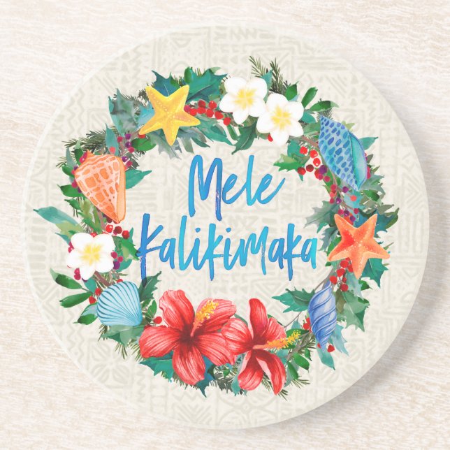 Mele Kalikimaka Hawaiian Julkrutans Underlägg (Framsidan)