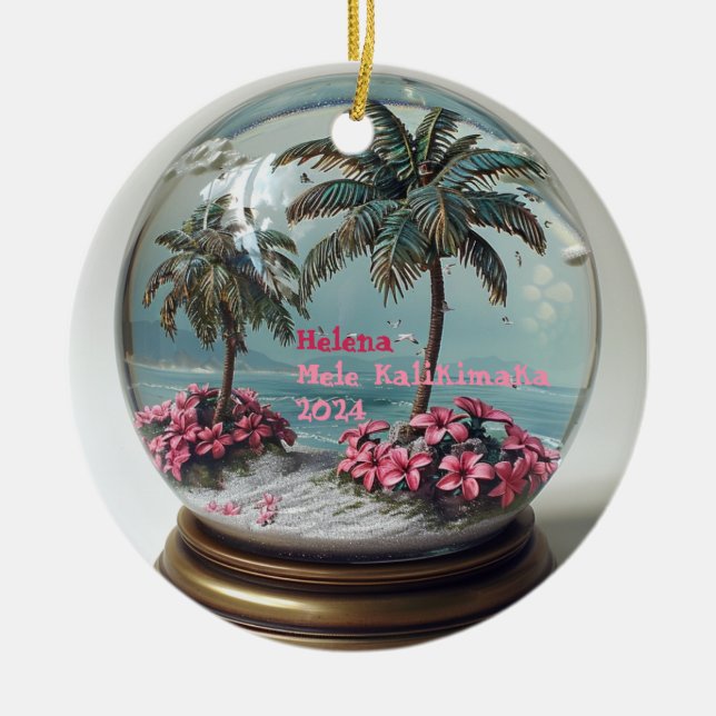 Mele Kalikimaka Hawaiian Personlig Ornament (Framsidan)